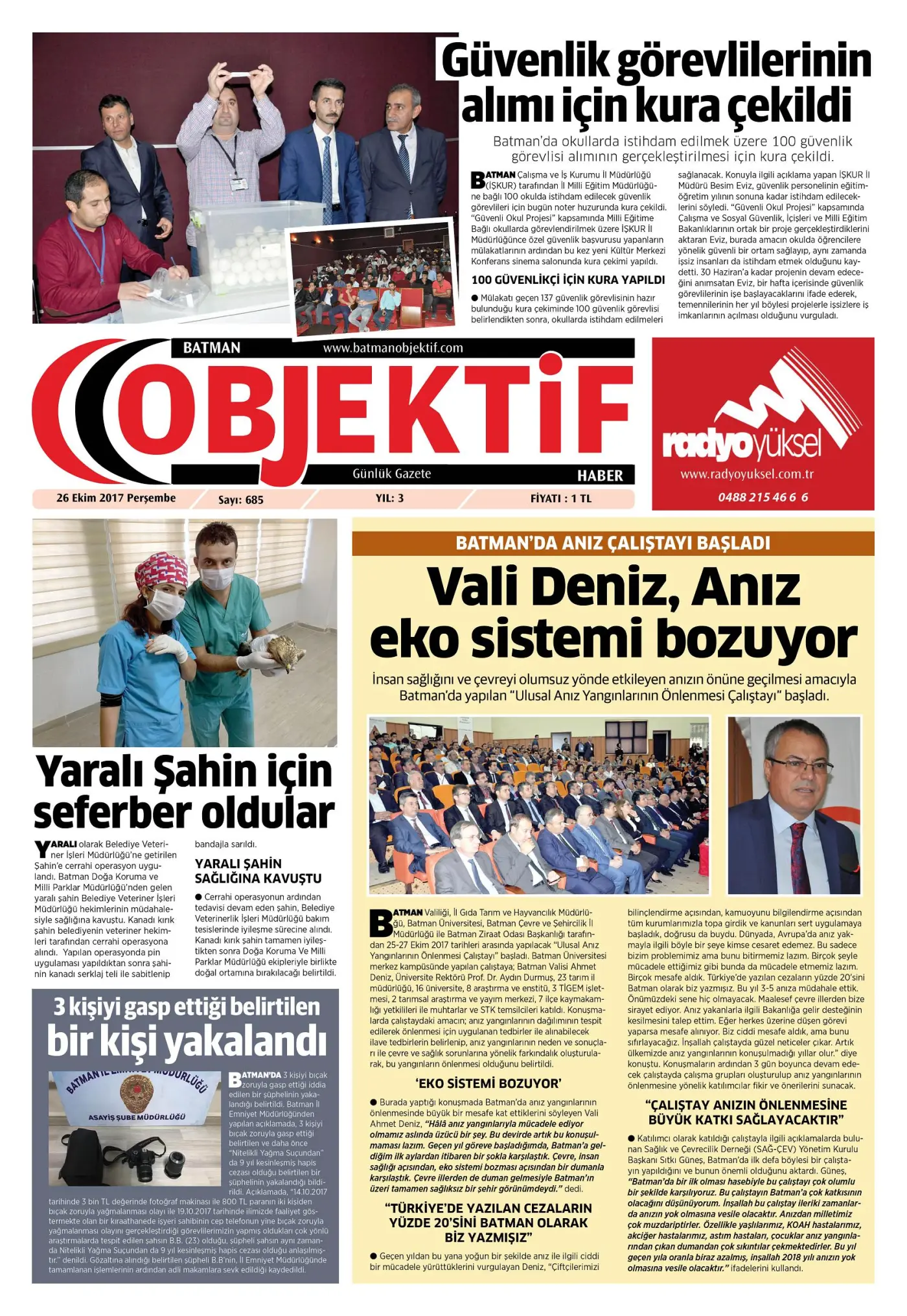 25.10.2017 tarihli sayı, 1. sayfa