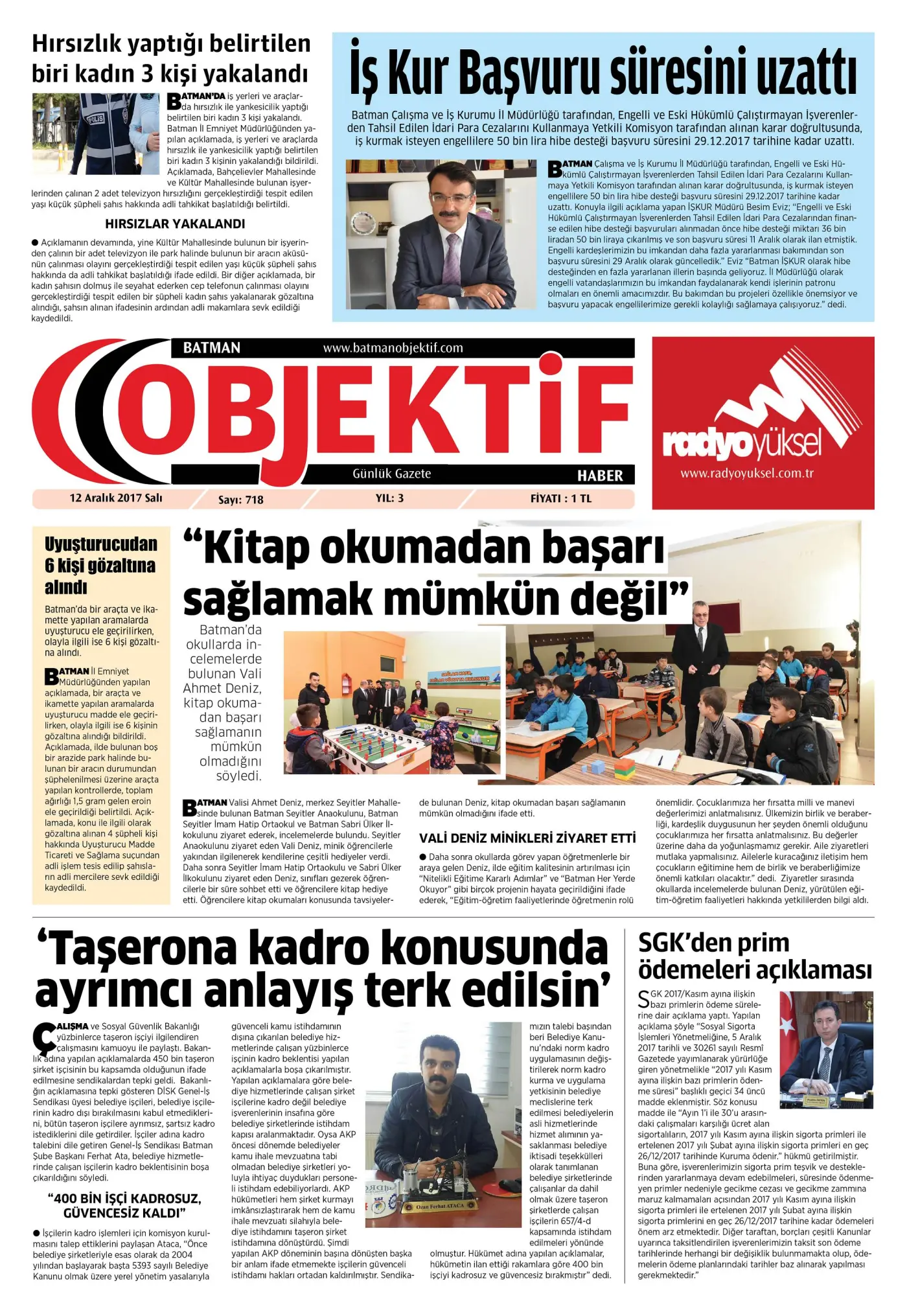 11.12.2017 tarihli sayı, 1. sayfa
