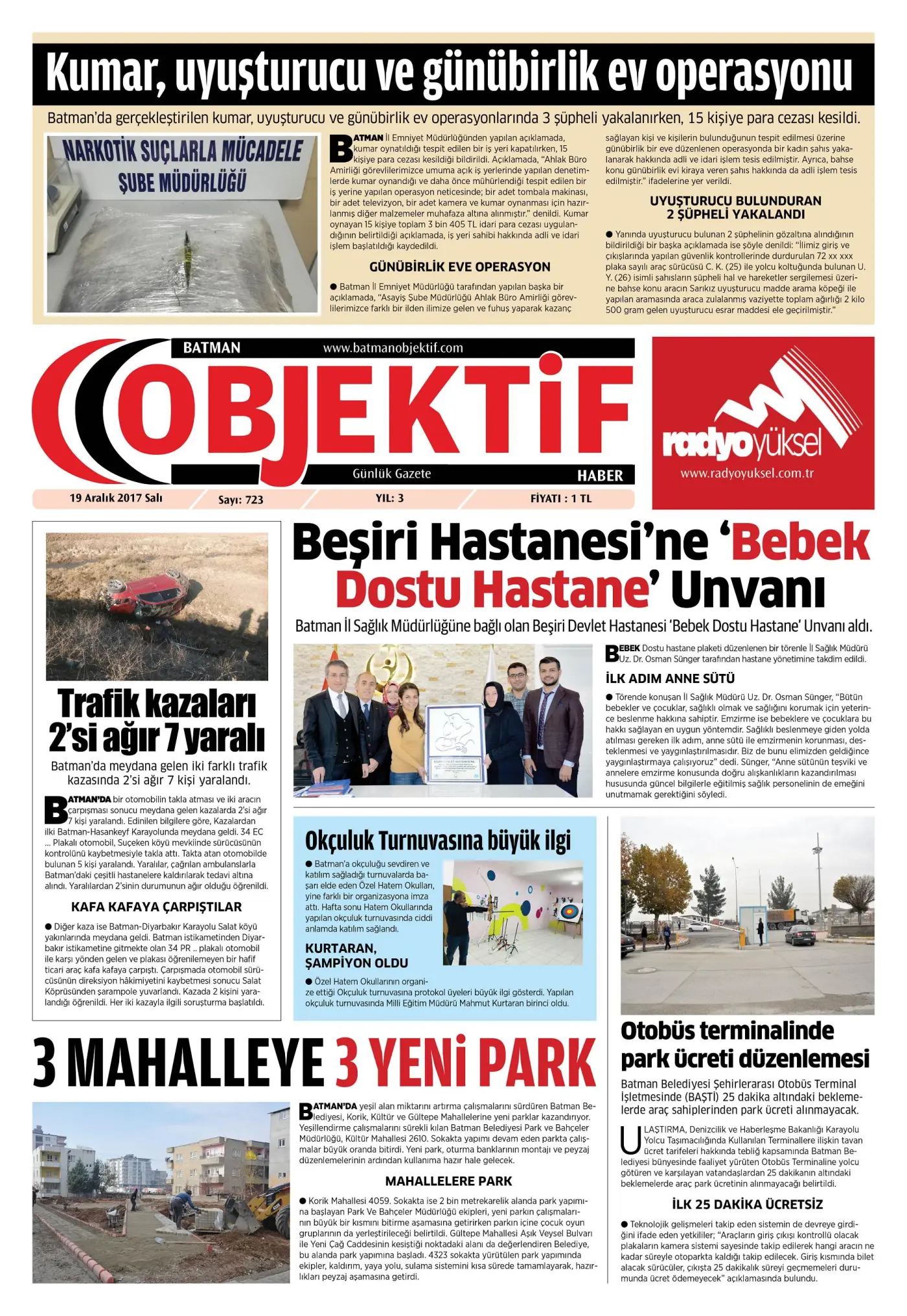 19.12.2017 tarihli sayı, 1. sayfa