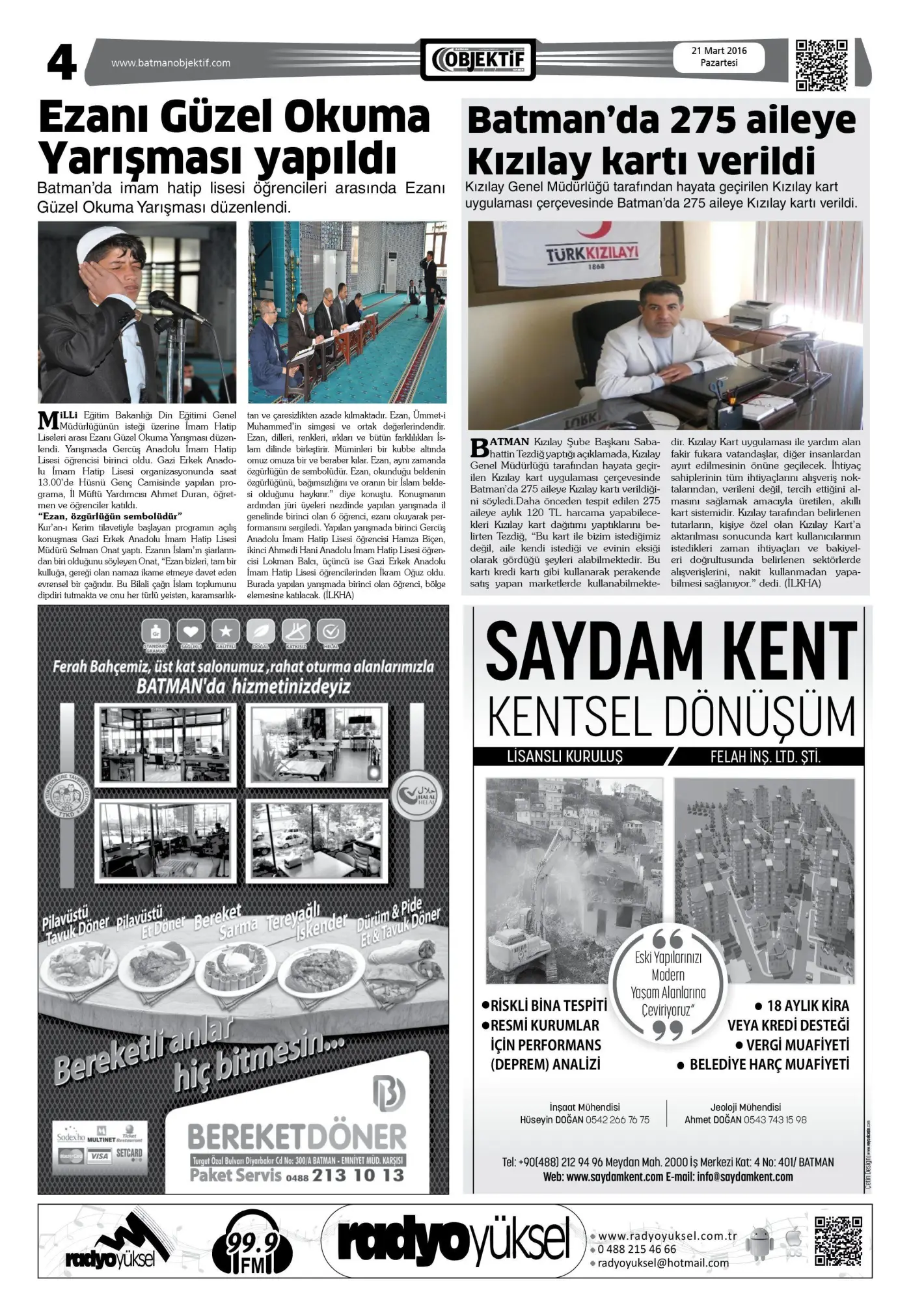 21.03.2016 tarihli sayı, 4. sayfa