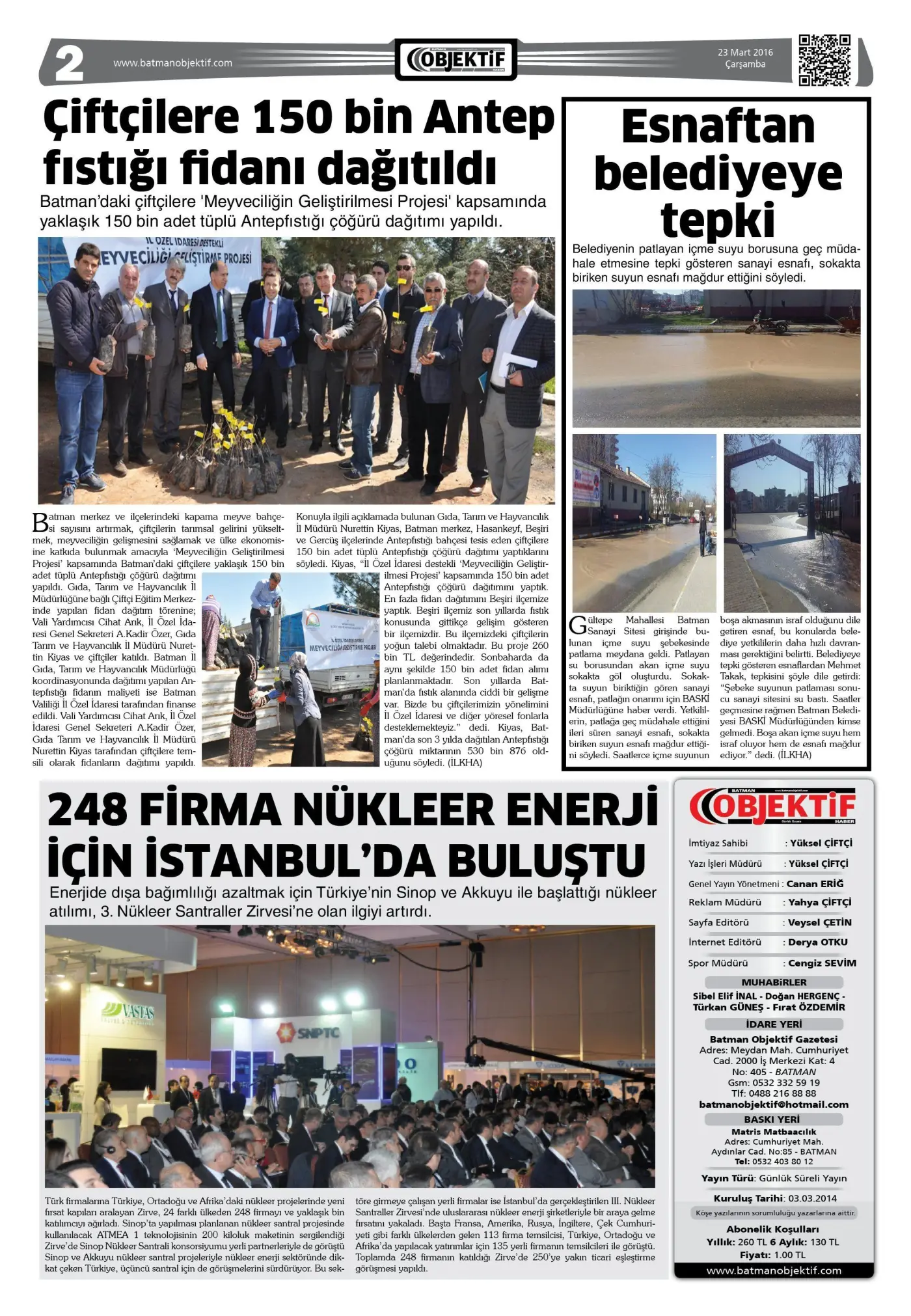 22.03.2016 tarihli sayı, 2. sayfa