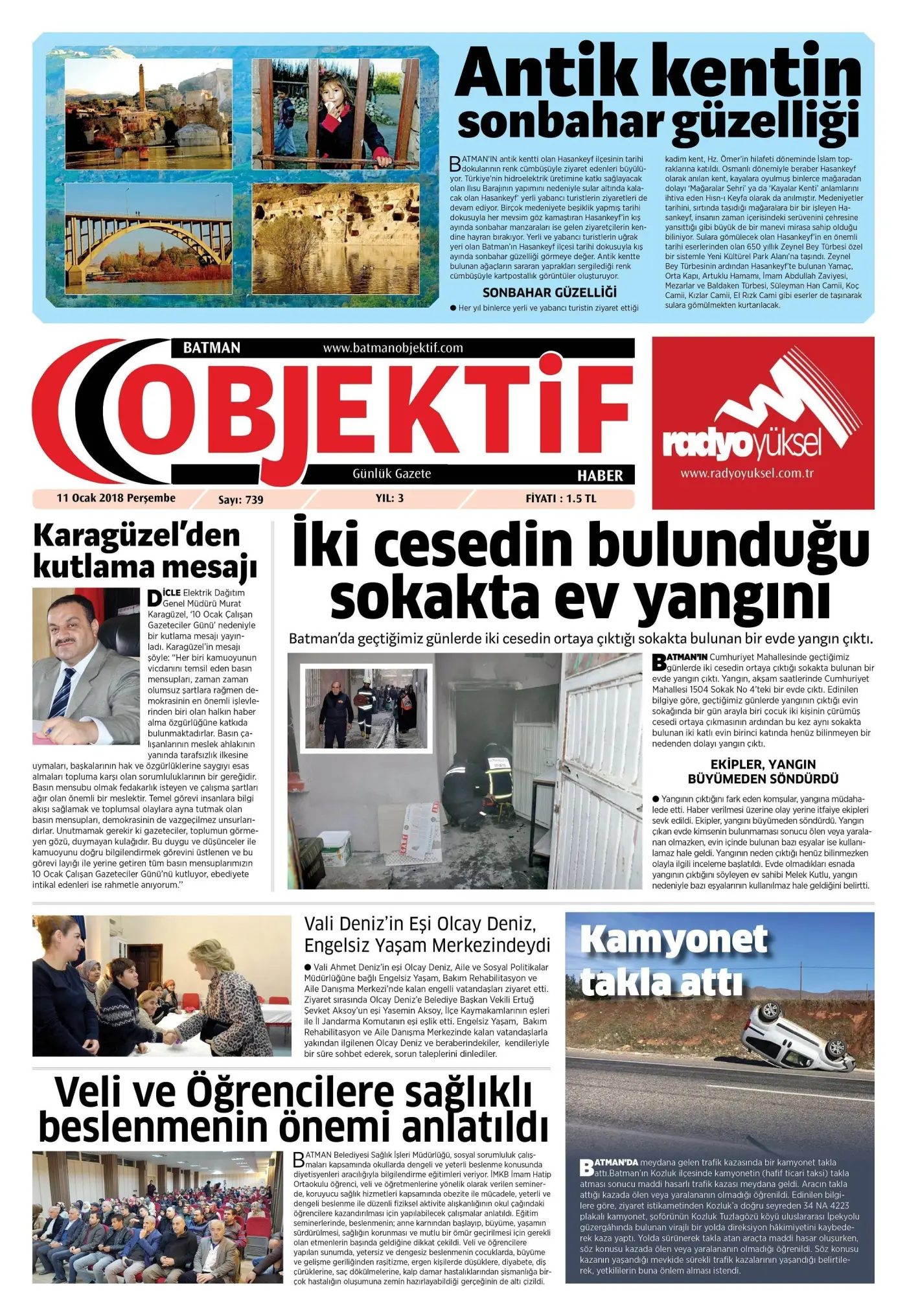 10.01.2018 tarihli sayı, 1. sayfa