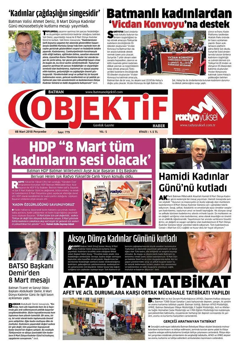 07.03.2018 tarihli sayı, 1. sayfa