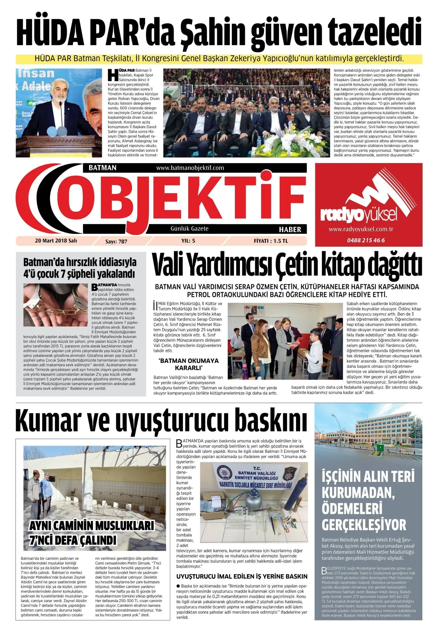 19.03.2018 tarihli sayı, 1. sayfa