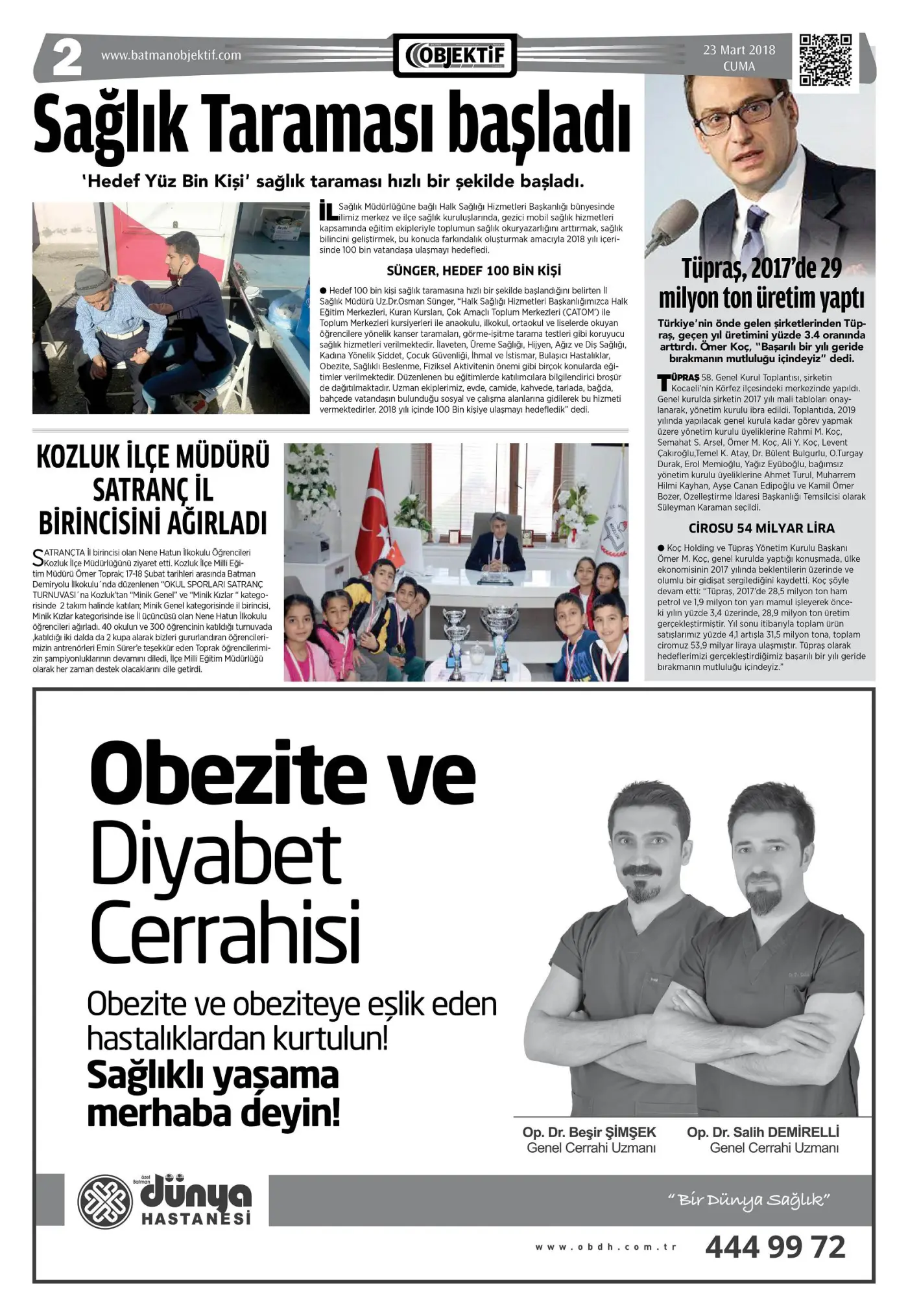 22.03.2018 tarihli sayı, 2. sayfa