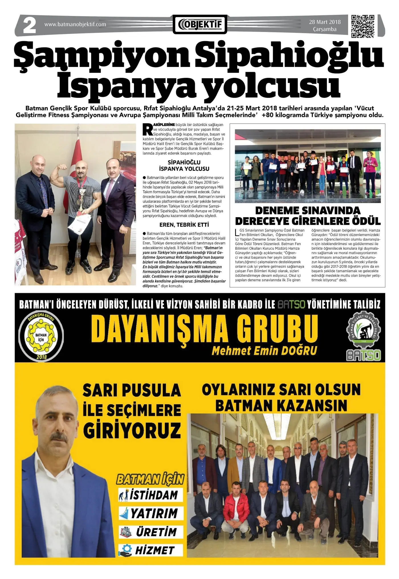 27.03.2018 tarihli sayı, 2. sayfa