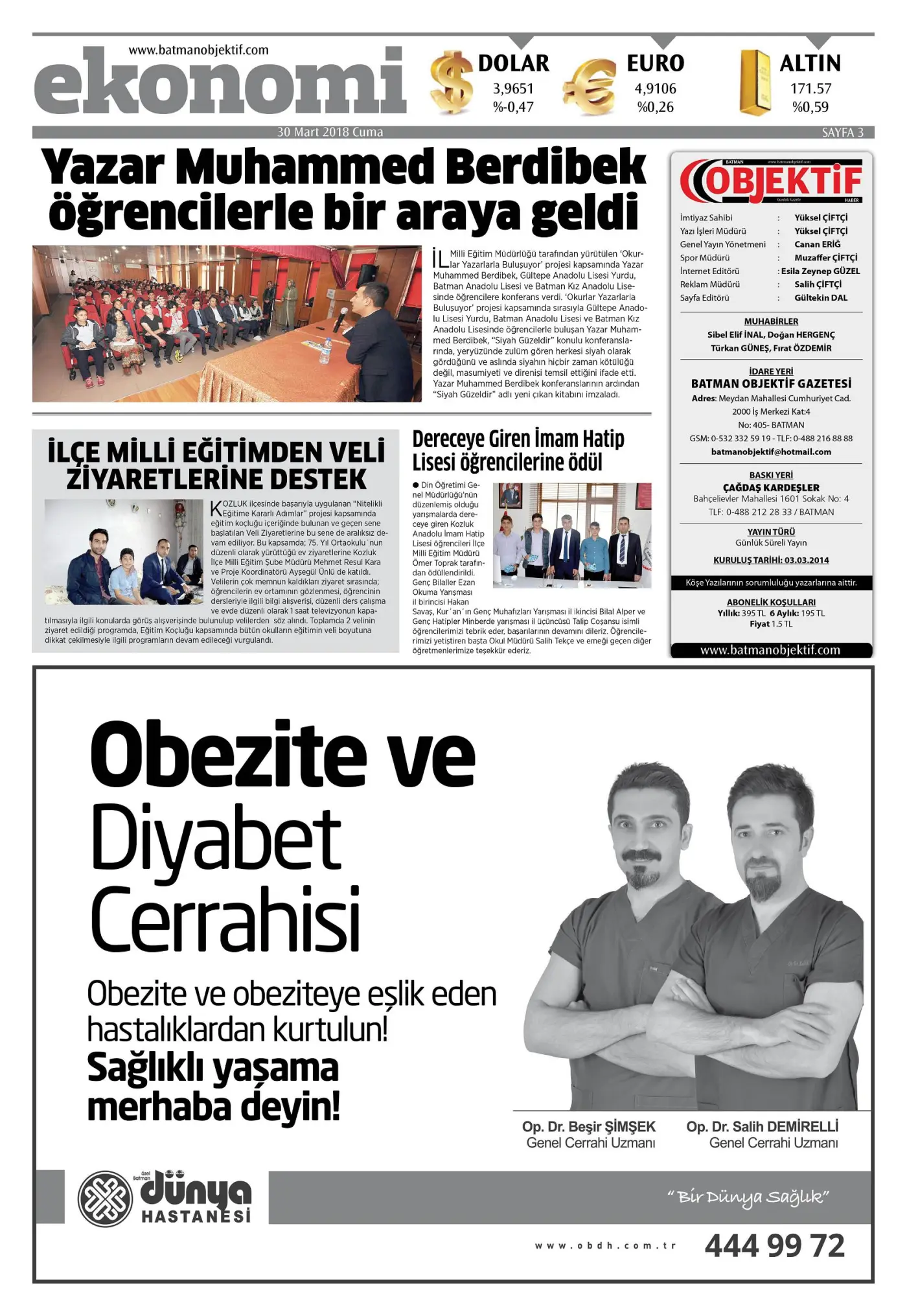 31.03.2018 tarihli sayı, 3. sayfa