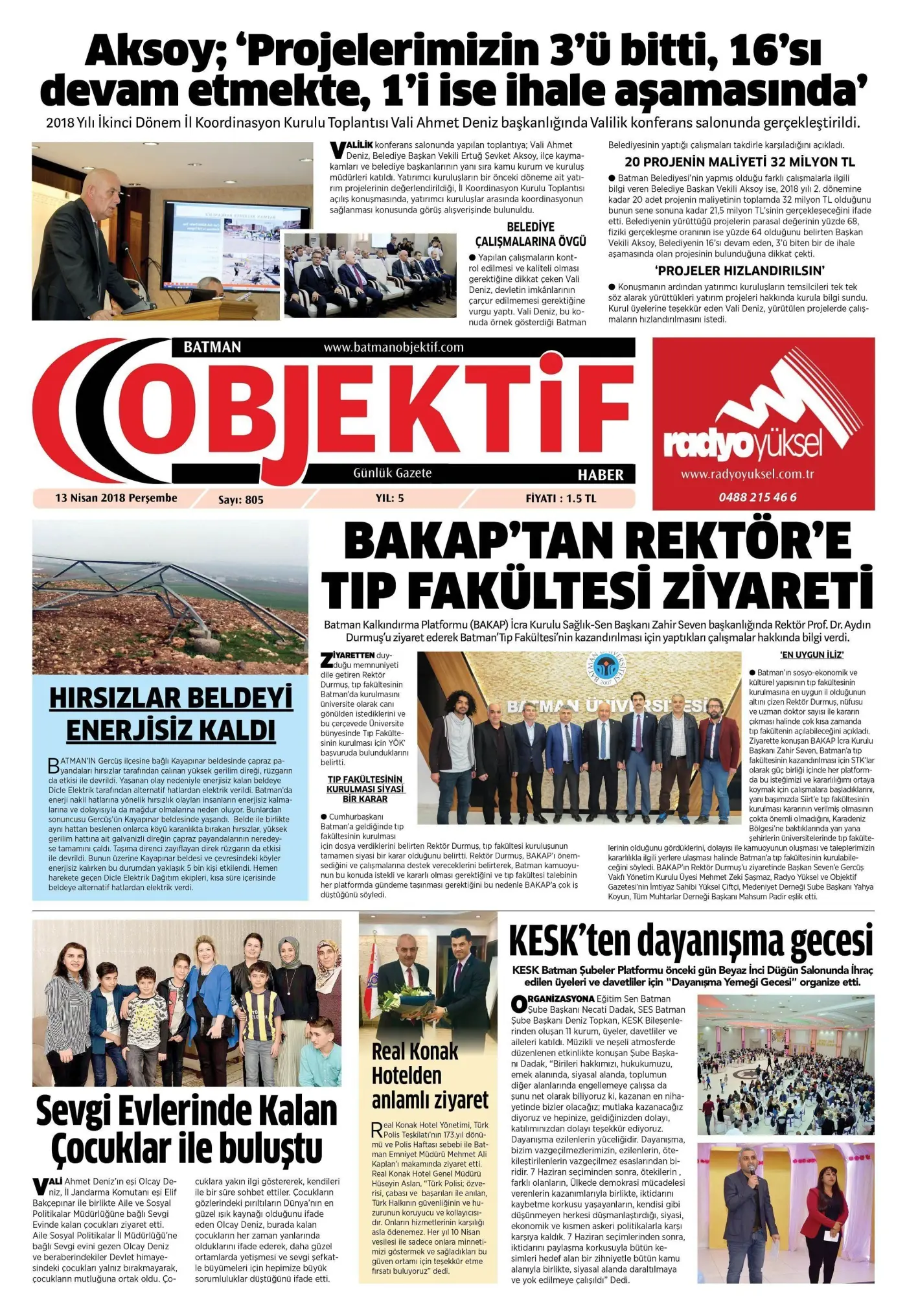12.04.2018 tarihli sayı, 1. sayfa