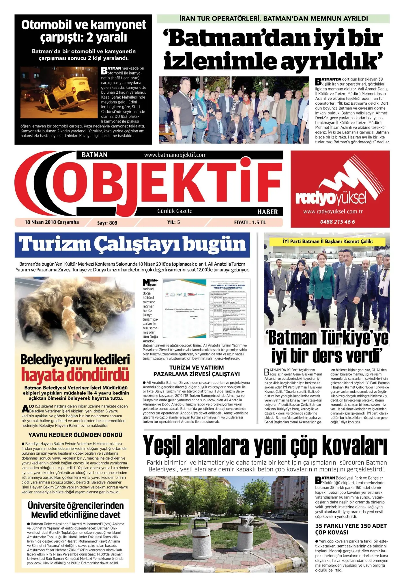 17.04.2018 tarihli sayı, 1. sayfa