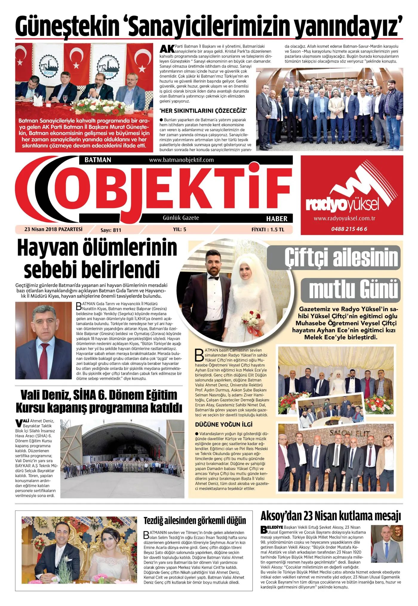 22.04.2018 tarihli sayı, 1. sayfa