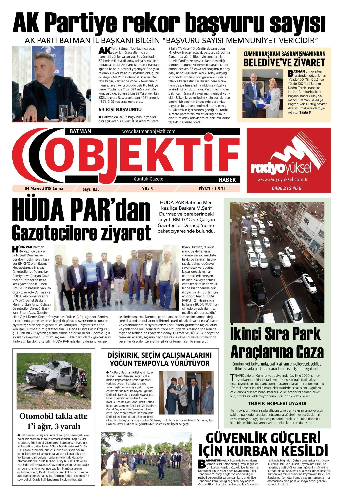 03.05.2018 tarihli sayı, 1. sayfa