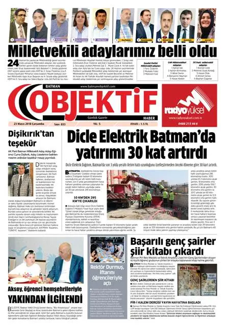22.05.2018 tarihli sayı, 1. sayfa