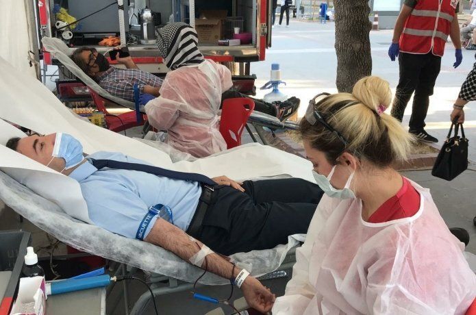 Kan bağışı kampanyasına destek
