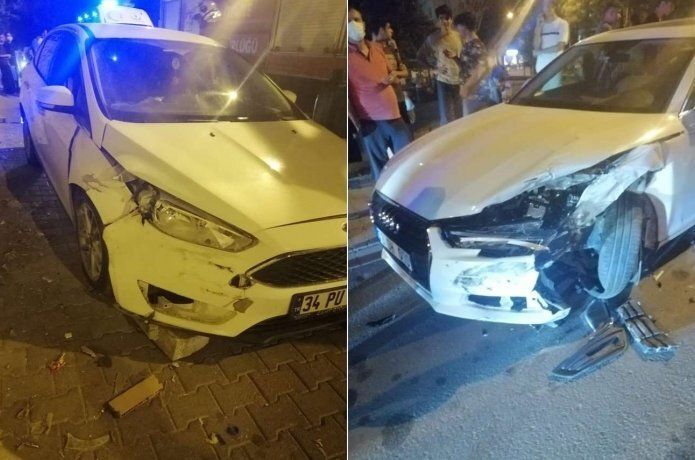 kontrolden çıkan otomobil kaza yaptı