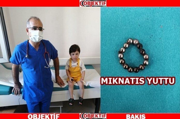 Tam 14 mıknatıs yuttu