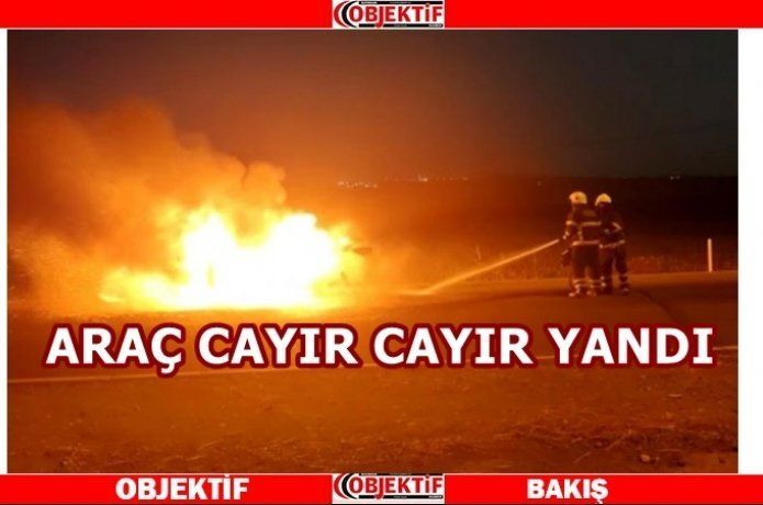 Araç alev aldı