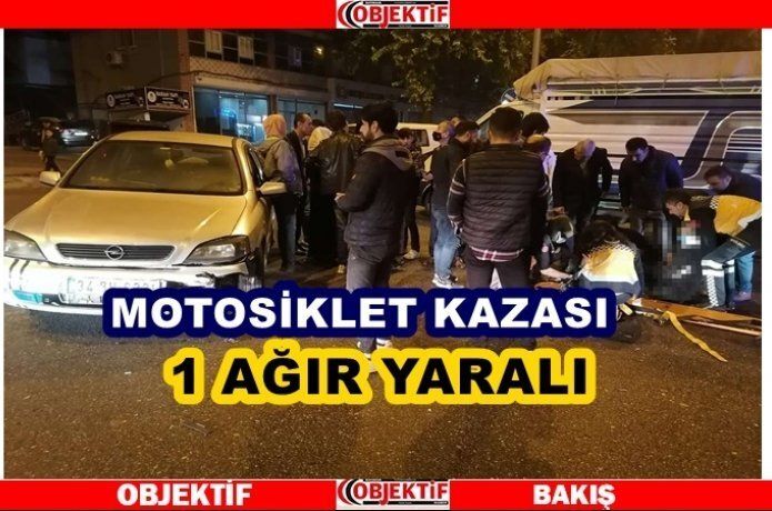 Motosiklet sürücüsü ağır yaralandı