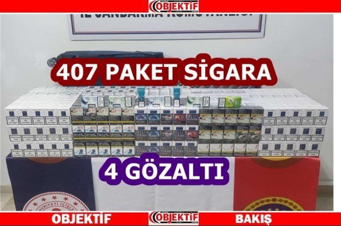 Kaçak sigara ve 4 gözaltı
