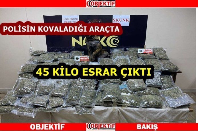 Kaçan araçta esrar çıktı