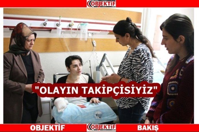 Bıçaklanan kadına ziyaret