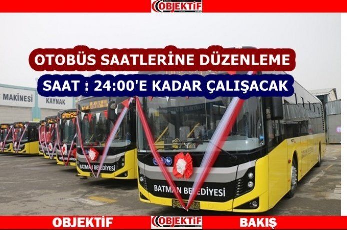 Otobüs saatlerine düzenleme yapıldı