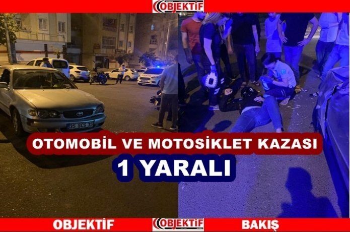 Otomobil ile motosiklet çarpıştı: 1 yaralı
