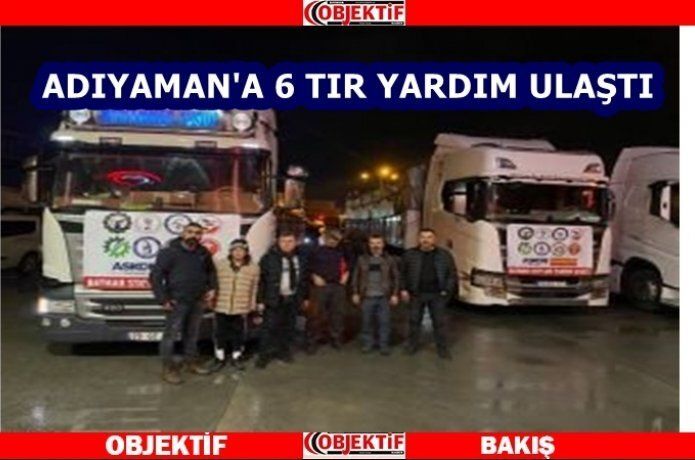 Deprem yardım Komisyonu'ndan 6 tır yardım