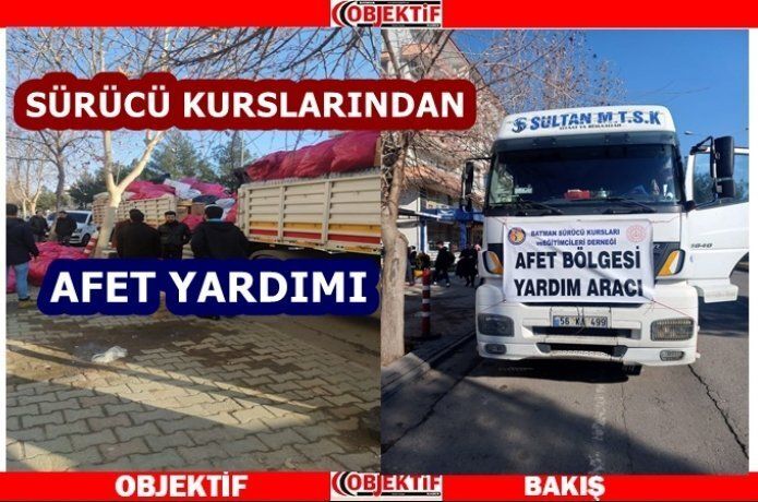 Sürücü kurslarından depremzedelere 2 tır yardım