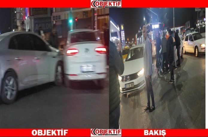 Kırmızı ışıkta geçen araç kaza yaptı