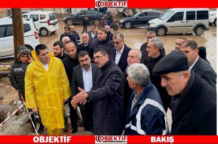 Nasıroğlu ve il Başkanı Gür sel bölgesinde incelemelerde bulundular