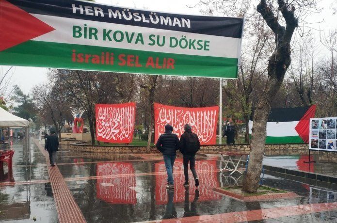 Atatürk parkında " Gazze destek çadırı" kuruldu