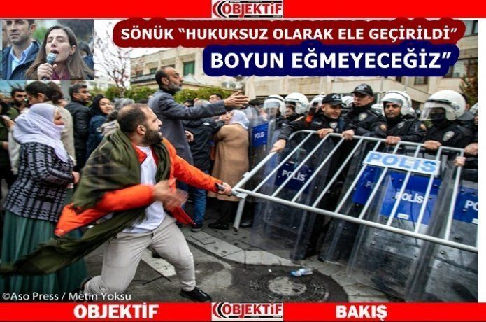 Belediye önünde gerginlik
