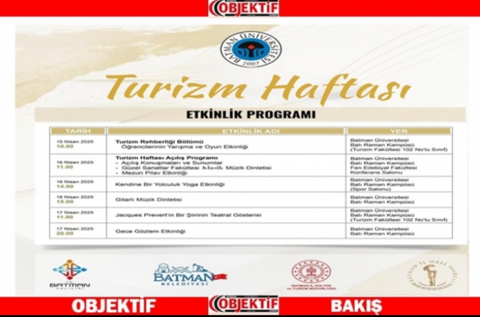 Batman Üniversitesi’nde Turizm Haftası etkinlikleri