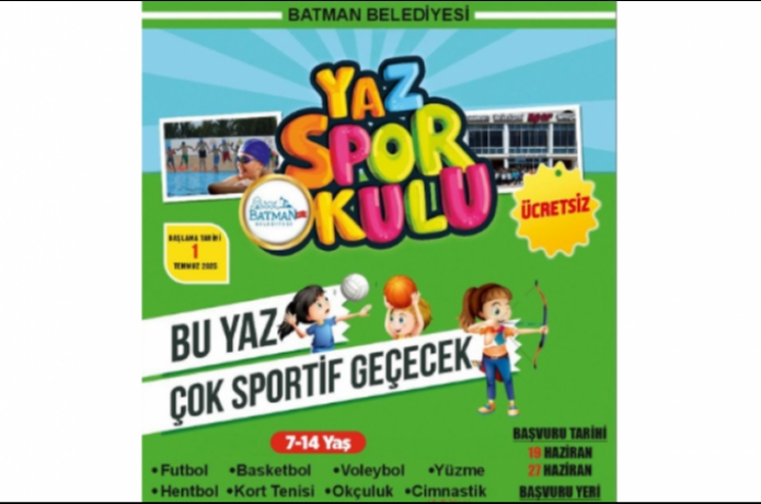 Batman’da Yaz Spor Okulları Başlıyor