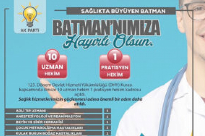 Batman’a 11 yeni hekim kadrosu tahsis edildi