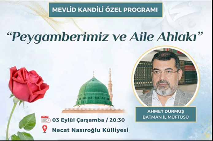 Mevlid Kandili programı düzenlenecek