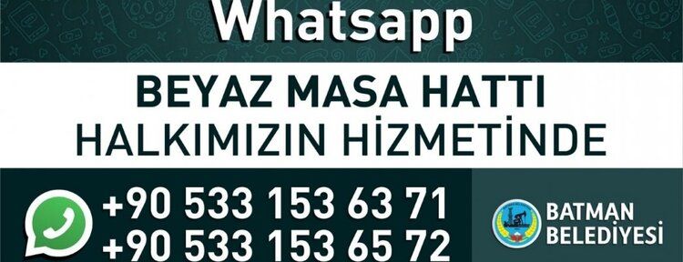 Batman Belediyesi WhasApp'ta talepleri alacak