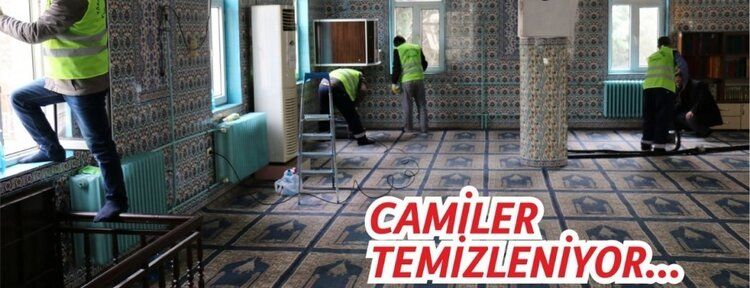 Kentte bulunan camiler temizleniyor