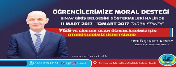 Belediyeden Öğrencilere moral desteği