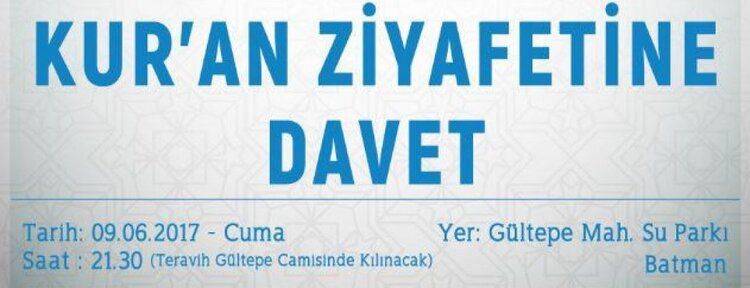 Batman'da Kur'an ziyafetine davet