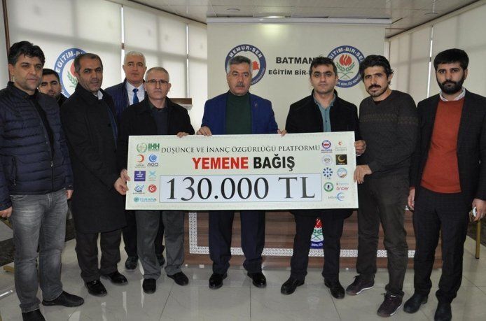 Batman'da toplanan yardımlar Yemen'e gönderildi