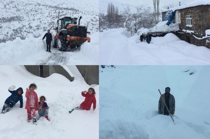 Kozluk'un köyleri beyaz örtüye büründü