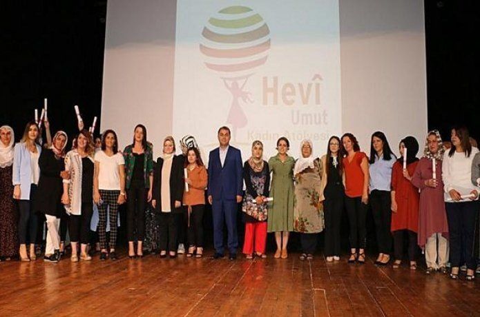 Kurslarını tamamlayan kadınlara sertifika verildi