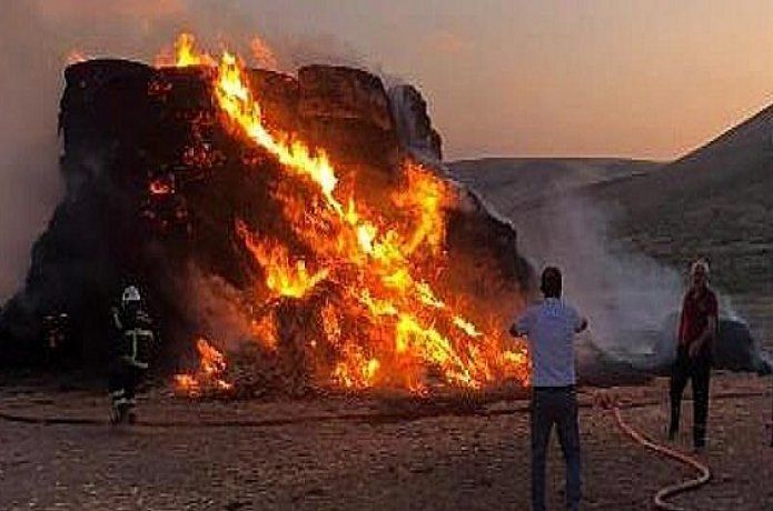 300 ton saman yakıldı iddiası