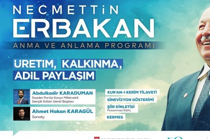 Batman'da Prof. Dr. Necmettin Erbakan'ı anma programı düzenlenecek