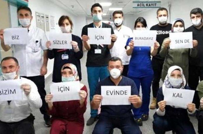 Sağlık çalışanlarına alkışlı destek