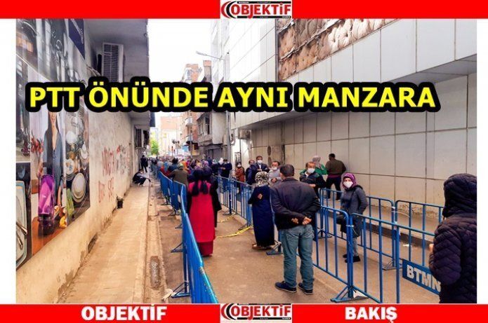 PTT önünde değişmeyen izdiham manzarası