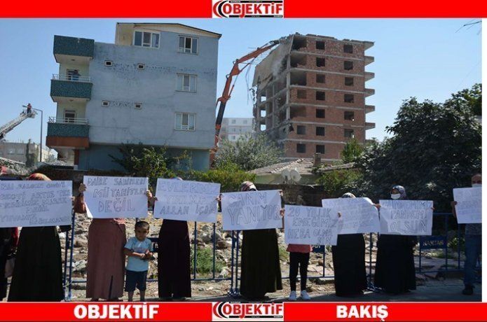 ‘Kaçak yapı’ gerekçesiyle binaları yıkılan aileler eylem yaptı
