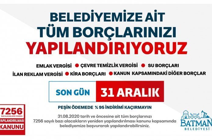 Yapılandırma kampanyasında son gün 31 Aralık